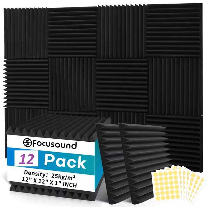 12 броя акустични Панели за шумоизолация и звукоизолация, огнеупорни