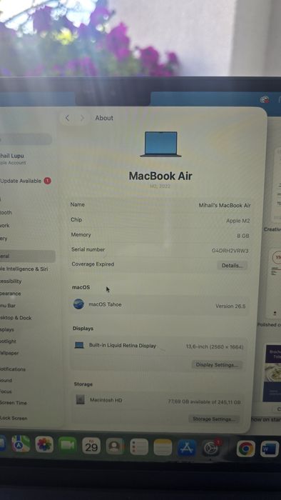 MacBook Air M2 2022

256GB SSD | Baterie 96%

MacBook Air M2 2022

256GB SSD | Baterie 96%