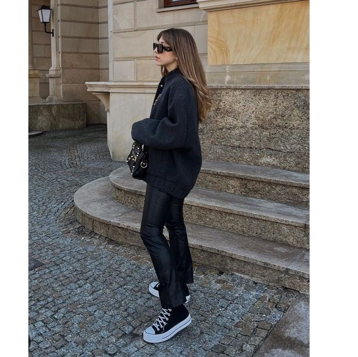 Palton bombar oversize din lână Zara