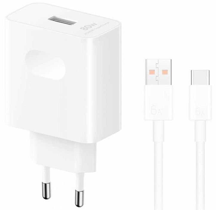 Оригинално зарядно Honor SuperCharge 80W+USB-C кабел за Honor 600 Pro, Honor 600