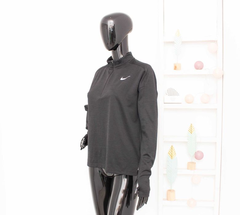 Nike Running Оригинална дамска блуза черна за бягане с цип М