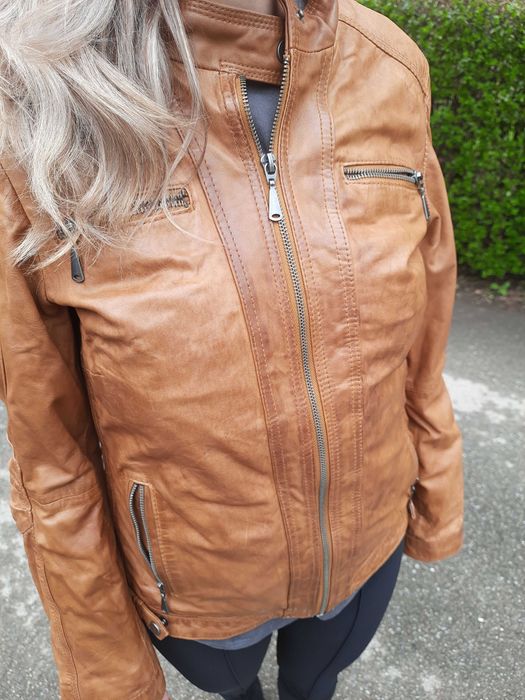 Geaca piele veritabila dama maro