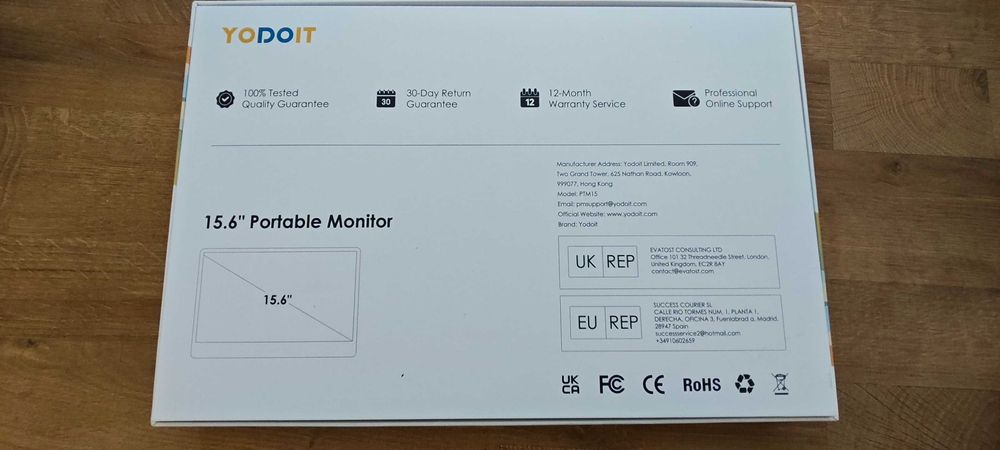 Преносим монитор Yodoit, 15.6-инчов 1920 x 1080P FHD