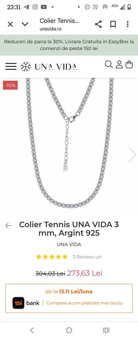 Colier TENIS argint rodiat 3 MM