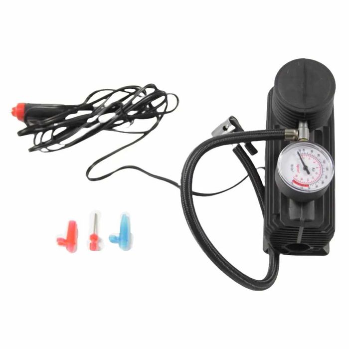 Въздушен компресор за гуми на кола с манометър - 12V - На склад
