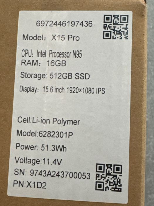 Laptop BMAX X15 Pro / 512Gb / 16Gb Ram / Sigilat