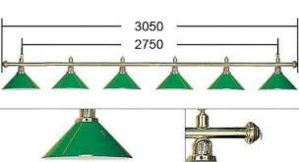 Светильник (люстра) для бильярдного стола с 6-ю плафонами