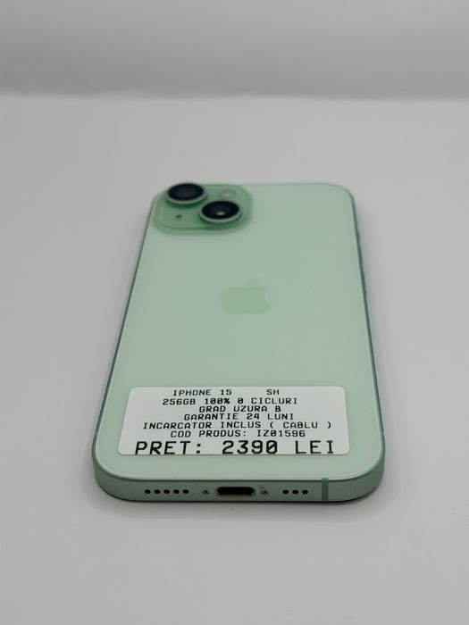 Iphone 15 256GB 100% Verde Garantie Rate BuyBack - zonemag.ro