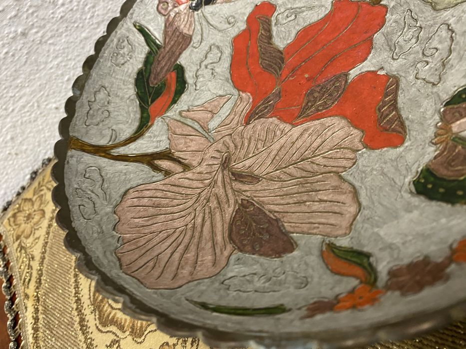 Немска фруктиера с рисуван месинг