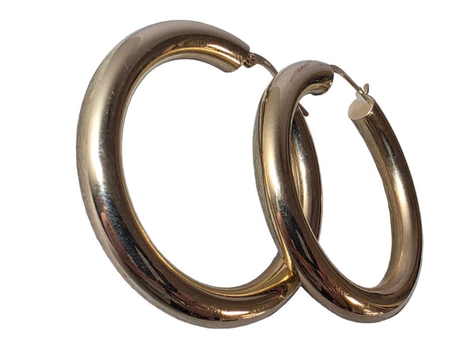 Cercei rotunzi tip hoop din aur 14K – 5,38 g