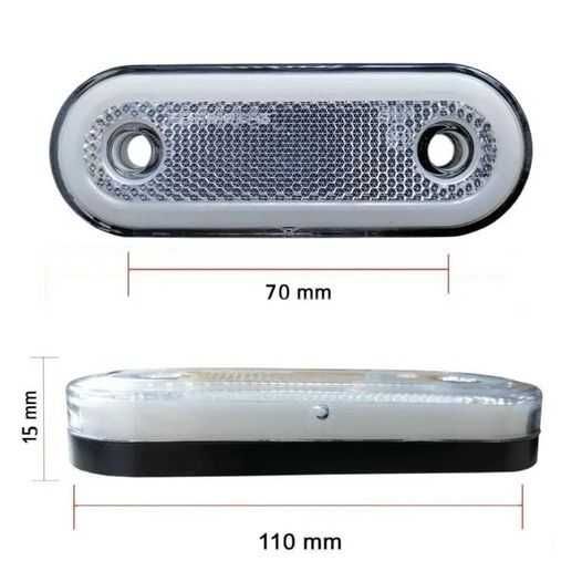 1 бр. Oвални ЛЕД LED неон габарити с 20 диода  12-24V 3 цвята