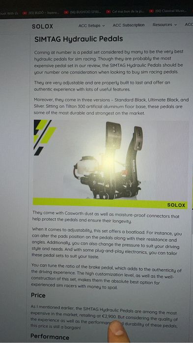 Pedale simracing Simtag tilton hidraulice