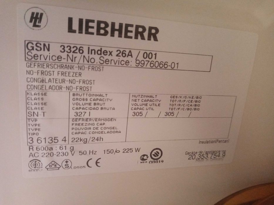Фризер LIEBHERR premium no-frost