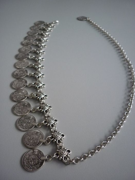 Накит за глава - етно диадема с пендари, имитация сребро