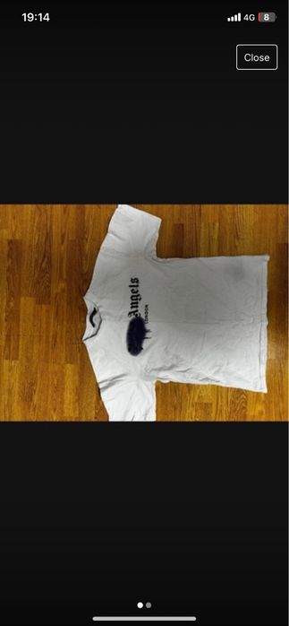 tricou palm angels alb cu mov