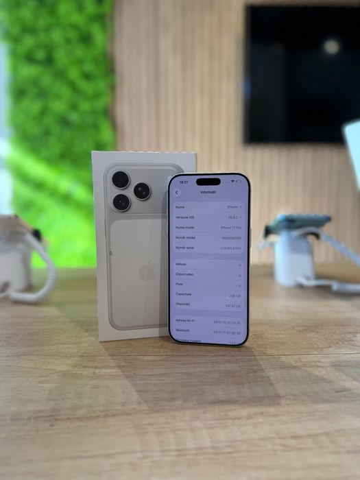 **ATSGSM.RO**IPHONE 17 PRO 256Gb SILVER/Baterie100%/Fact+Gar 12 luni