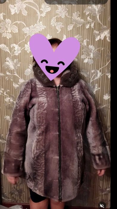 Шуба натуральная мутон, норка