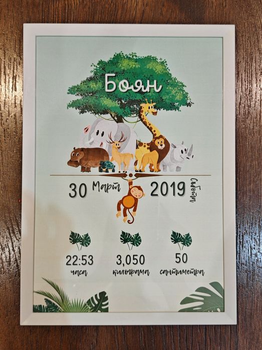 Бебешка визитка А4