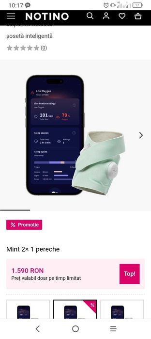 Șoseta owlet pulsoximetru nou
