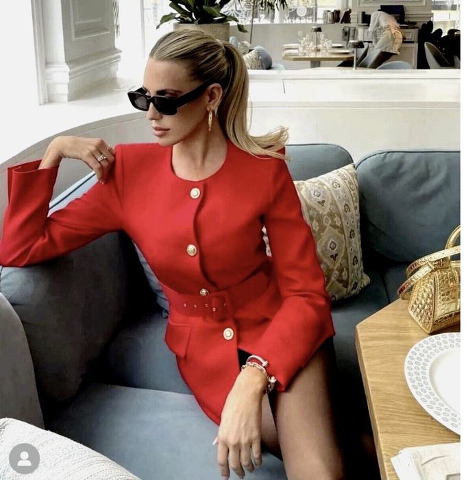 Нов костюм червен ZARA
