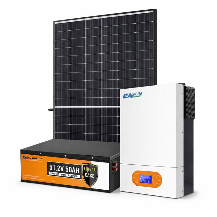 Kit panouri fotovoltaice invertor hibrid 6.2KW baterie LiFePo4