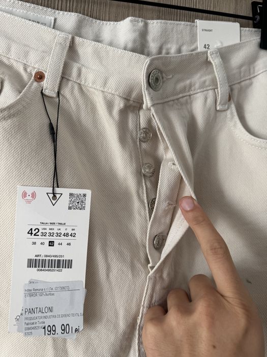 Blugi Zara, Barbati, 42, Straight Fit, Colectie 2025