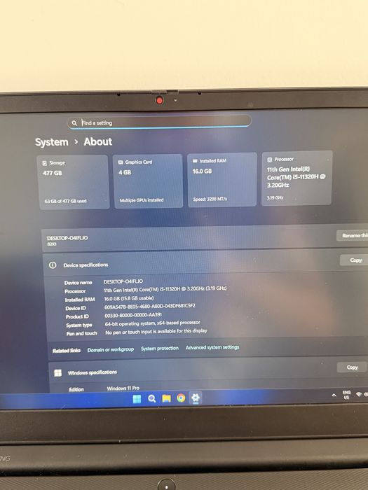 Laptop Gaming Lenovo Ideapad i5 11320H, 16GB Ram, SSD 512GB, RTX 3050