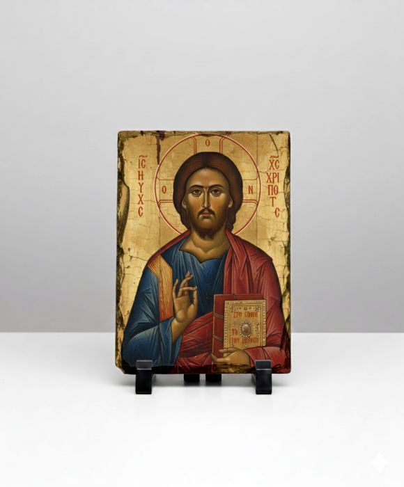 Икона отпечатана върху камък