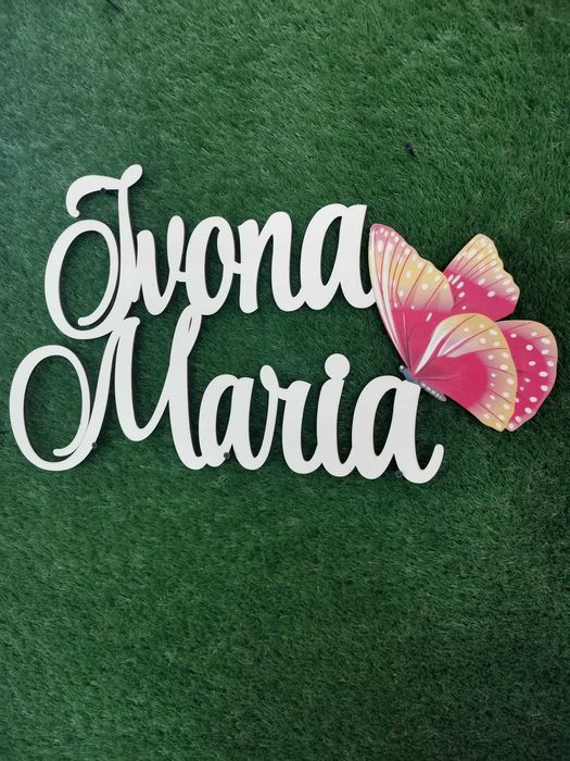 Nume din lemn personalizate cu pictograma