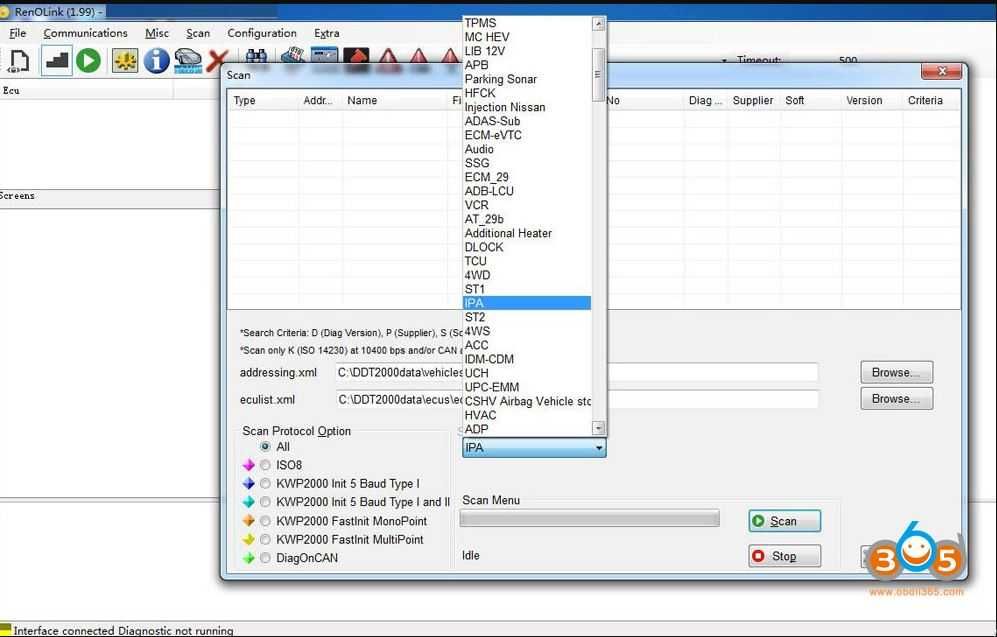 Tester Diagnoza Auto dedicata RENAULT DACIA RENOLINK