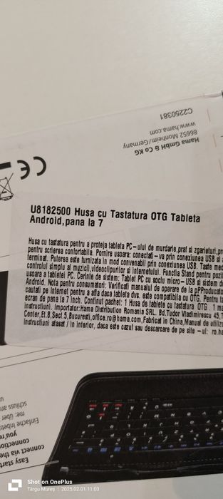 Husa cu Tastatura OTG Tableta Android, până la 7'