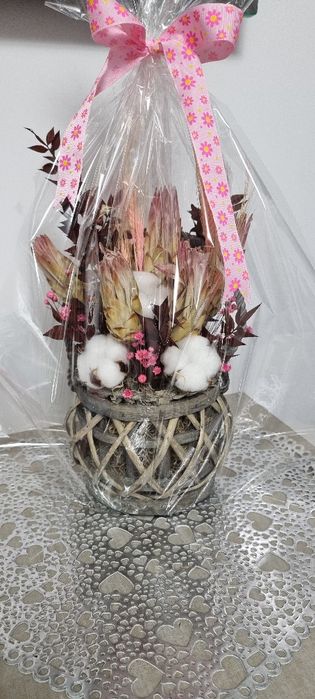 Aranjamente cu licheni si plante criogenate si uscate