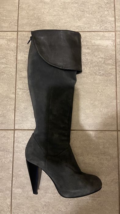 Vand cizme lungi cu toc din piele intoarsă 38,5-39