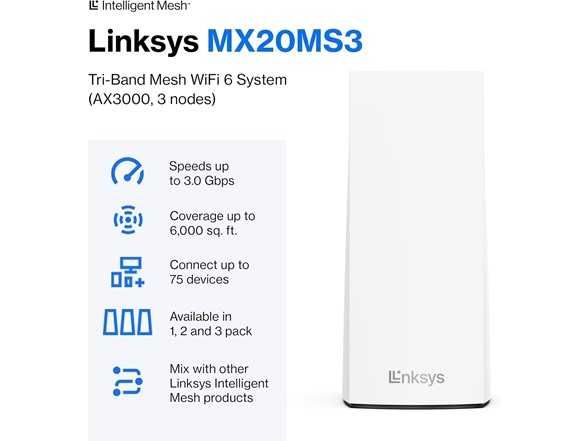 WI-FI 6 MESH Linksys Atlas MX20MS3 (3 ta router)