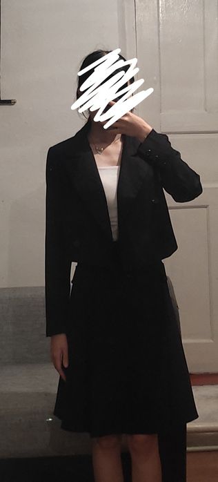 укороченный пиджак+юбка