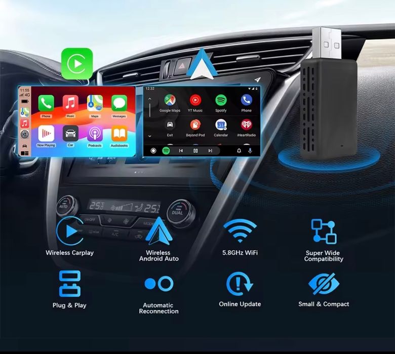 Adaptor carplay& android auto wireless
