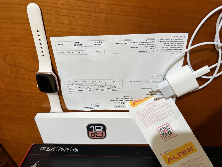 Apple Watch Seria 10 , 42mm, GPS, Rose Gold