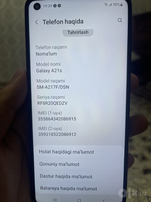 Samsung A 21 S sotuvda