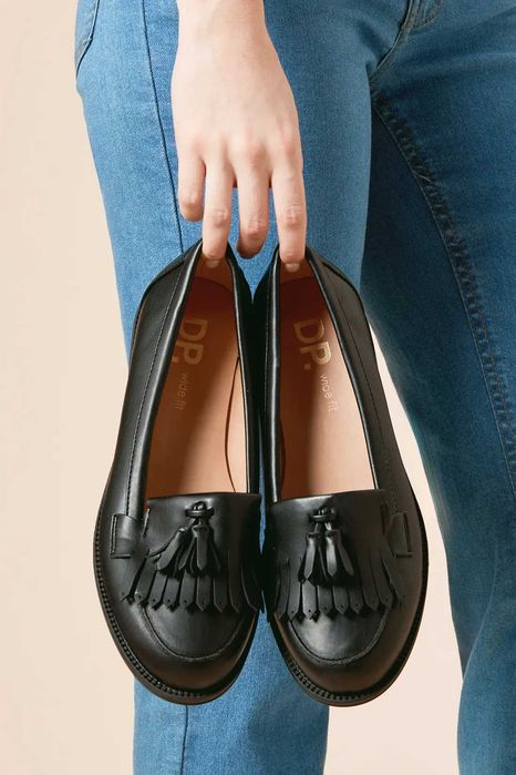 Dorothy Perkins черни wide fit лоуфъри - размер 38