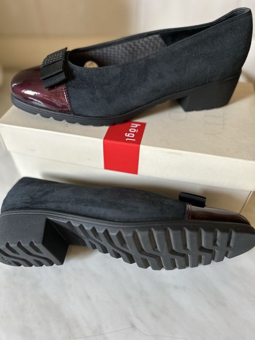 Туфли нубук, лаковая кожа, Hogl