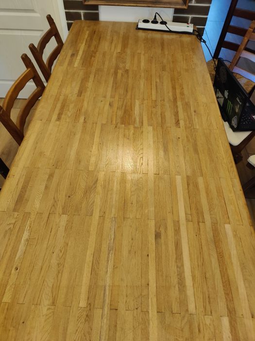 Masă din lemn de stejar masiv 200 x 90 cm
