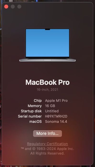 MacBook Pro 16'' (2021) - M1 Pro, 16GB RAM - IMPECABIL - Full box