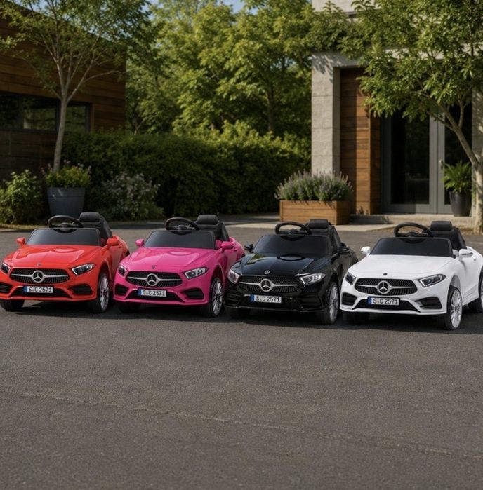 Бяла акумулаторна кола Mercedes Benz CLS350 с кожена седалка 12V