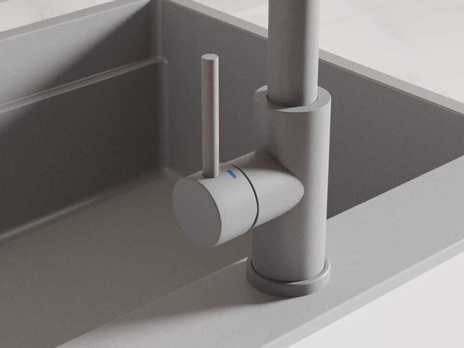 Сив смесител за кухня с изтегляща глава, 2 режима на струя - 9010