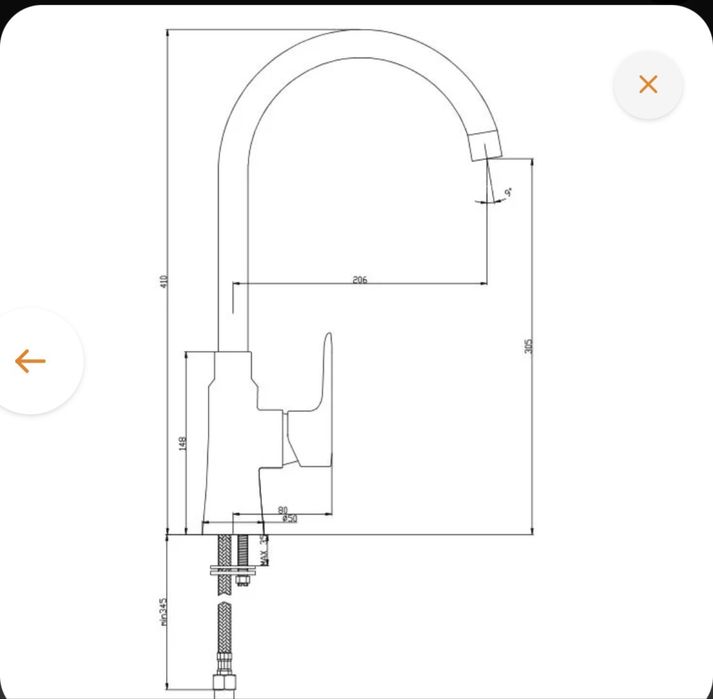 Едноръкохватков смесител за кухня Cascada Life Black