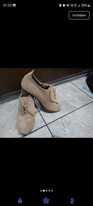 Pantofi cu toc din piele întoarsă Primadonna marime 38