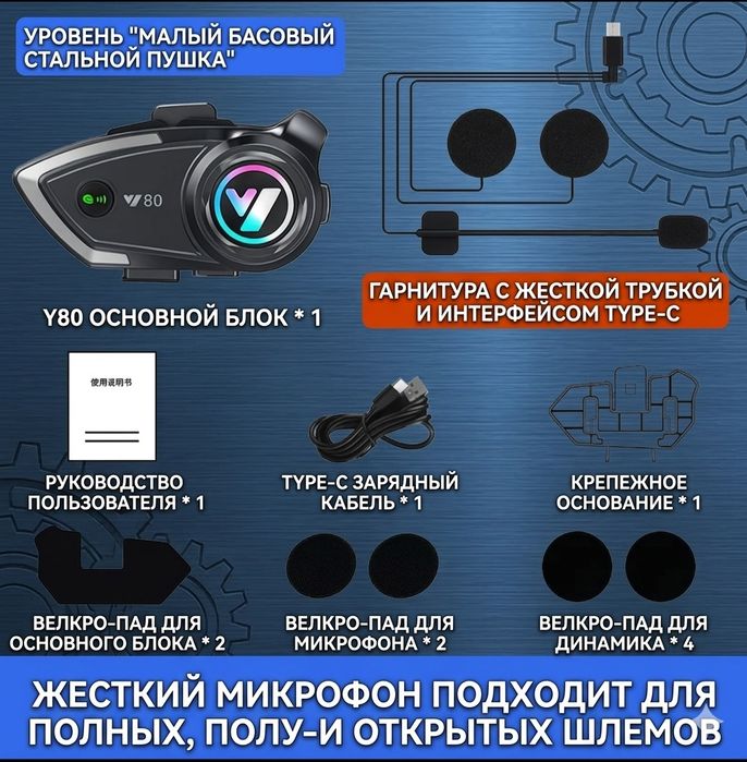 Мото гарнитура для шлема