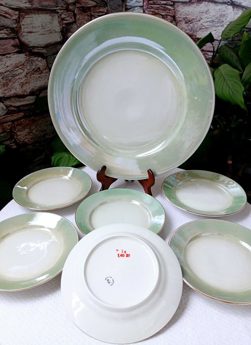 Рядък седефен тортен сервиз на Китка