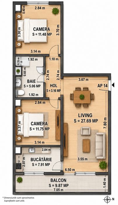 Apartament 3 camere ,Sibiu str.Frunzei (proprietar)