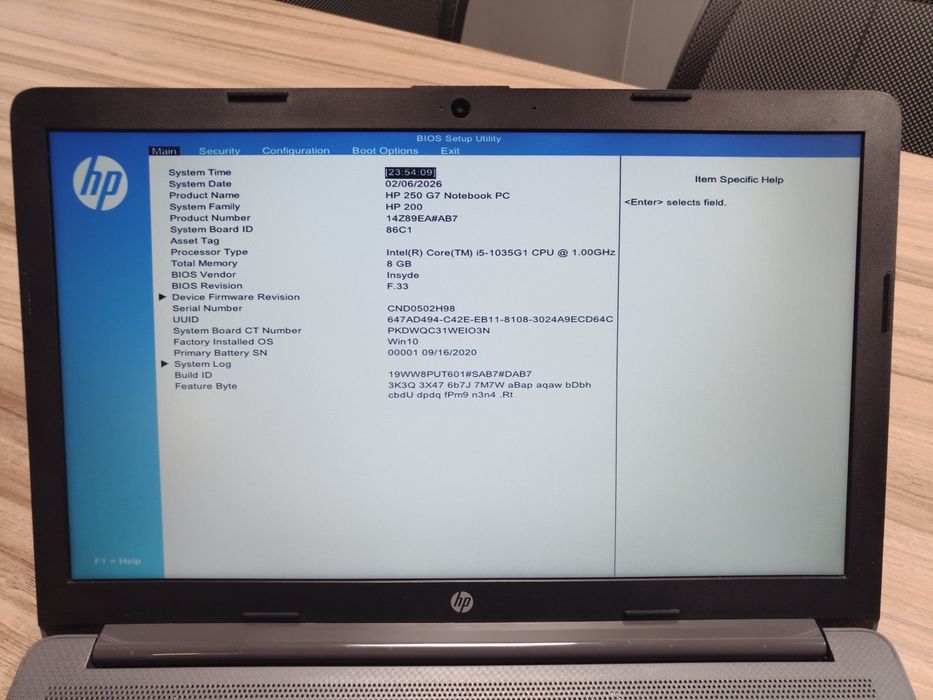 Laptop HP 250 G7 i5-1035G1 Gen 10